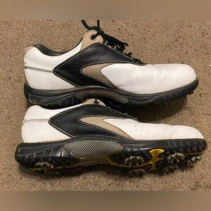 Men's FootJoy Contour Series Golf Shoes 54174‎ White Brown Leather Size 9.5 Wide